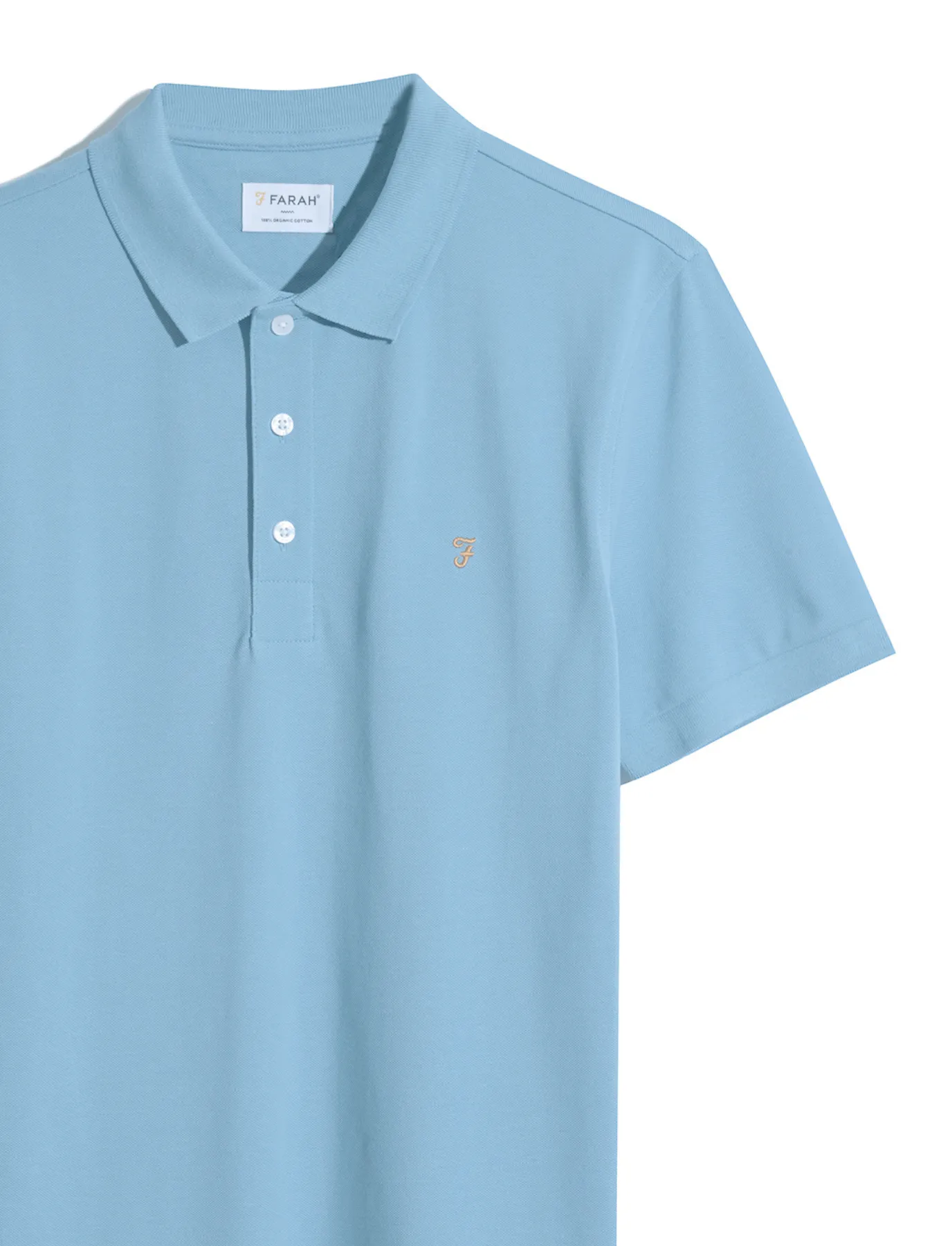 Blanes Organic Cotton Short Sleeve Polo Shirt In Arctic Blue
