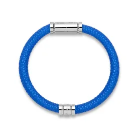 Blue Leather Bracelet