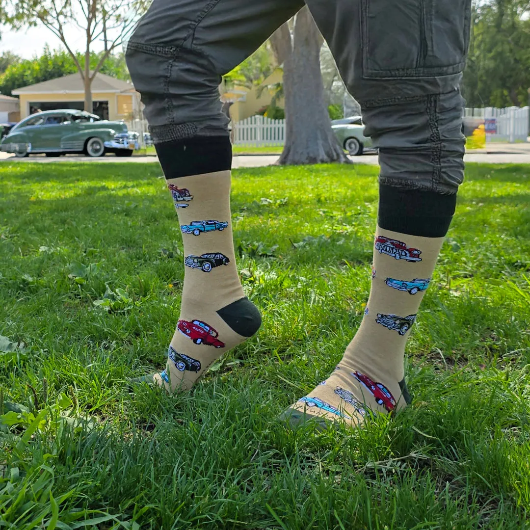 Classic Cars Socks from the Sock Panda (Adult Large - Men's Shoe Sizes 8-12)