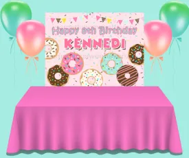 Donut Grow Up Birthday Backdrop - FREE SHIPPING