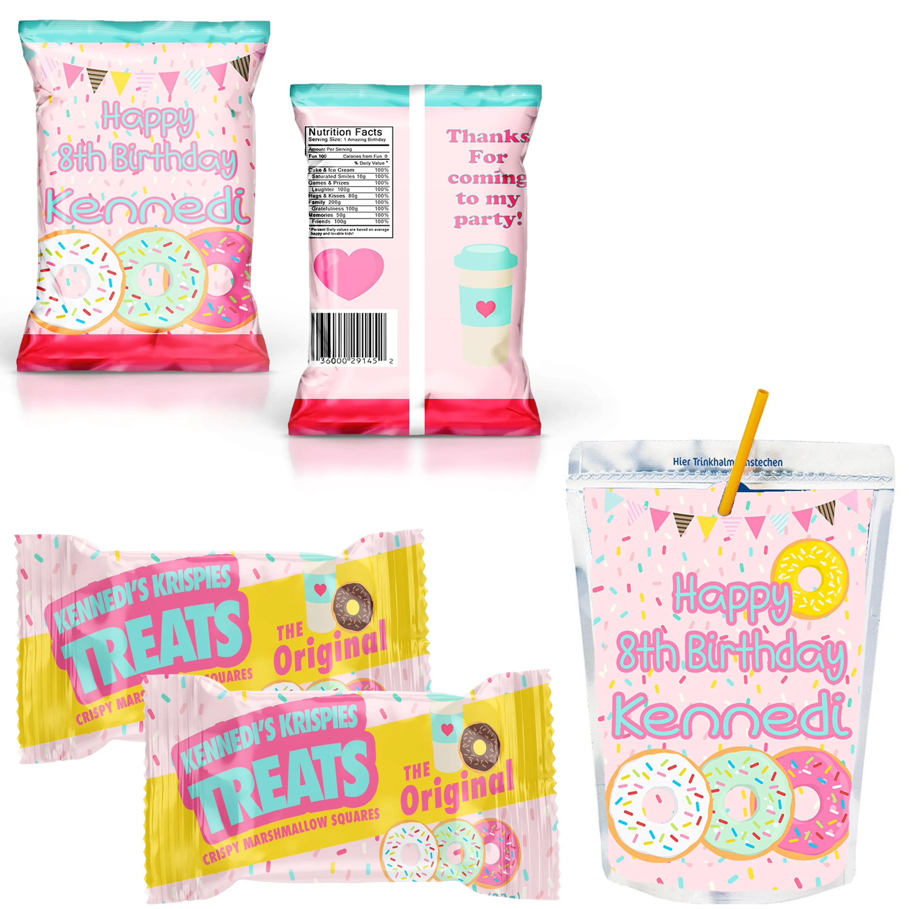 Donut Grow Up Birthday Backdrop - FREE SHIPPING