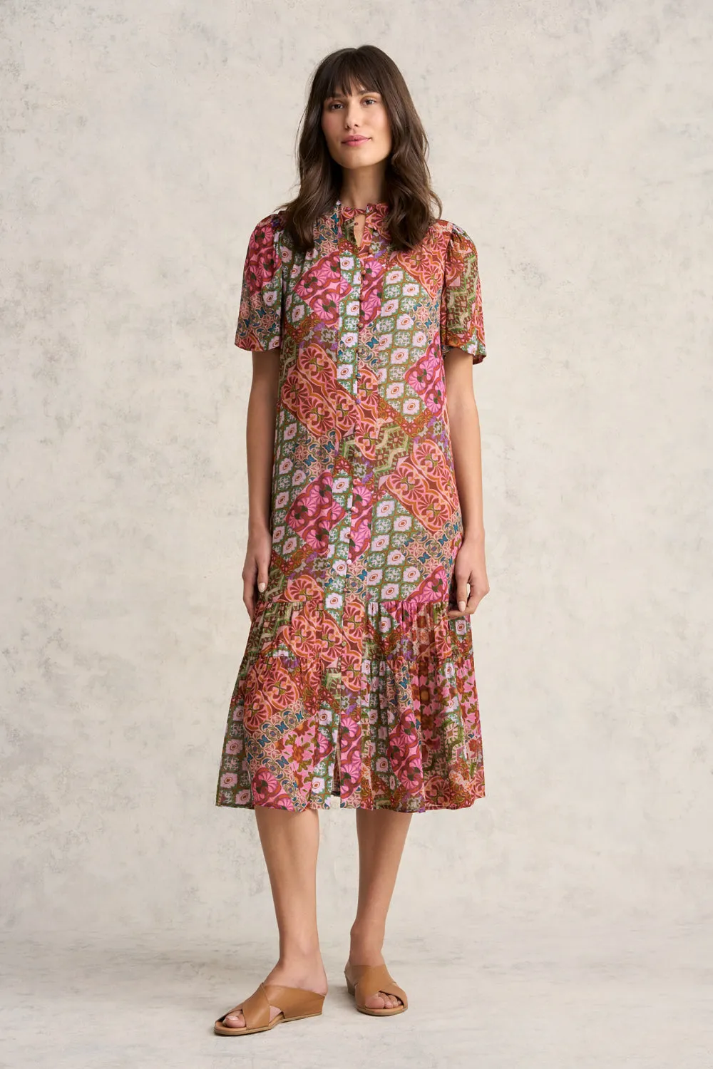 Elegant Georgette Flutter Sleeve Dress - Perfect for Any Occasion
