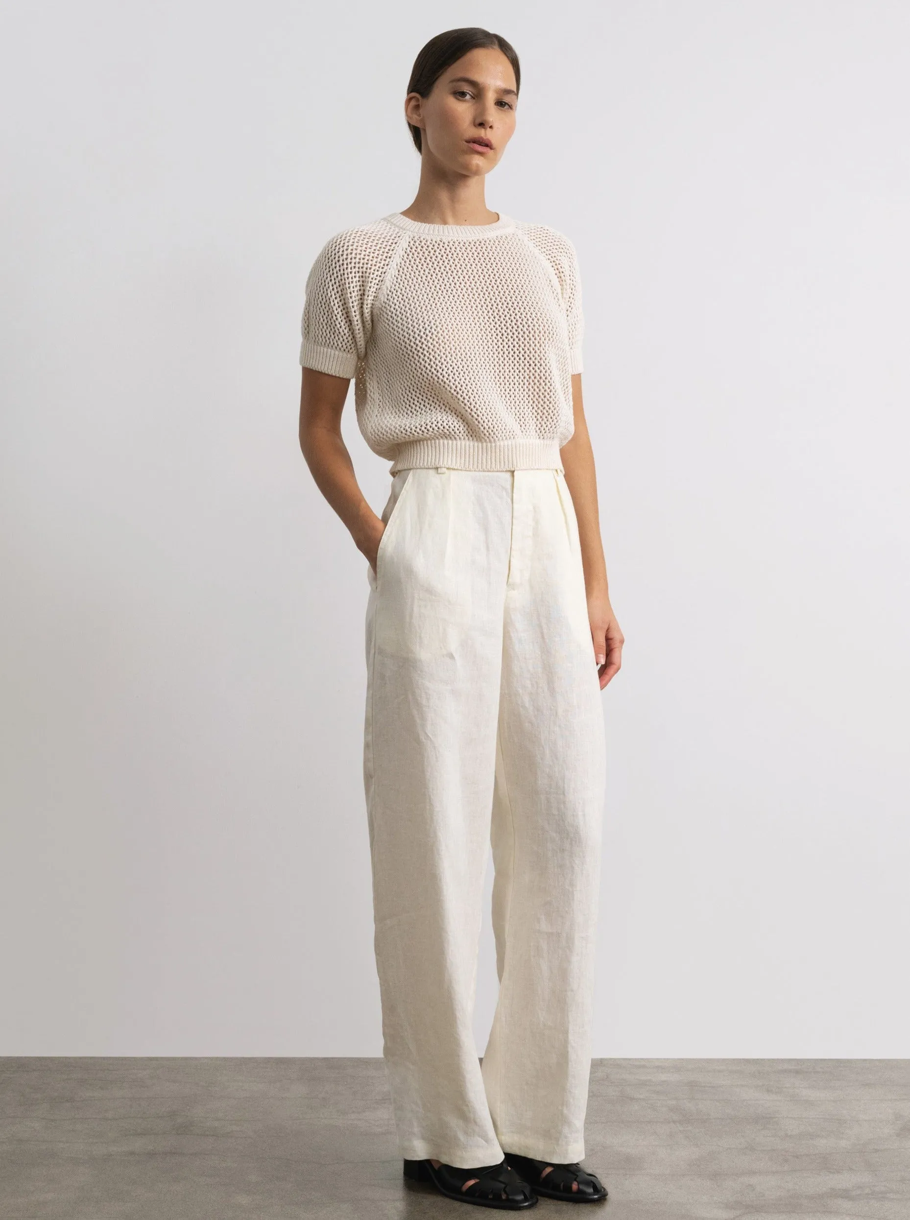 Linen Trouser, Laundered Linen, Natural