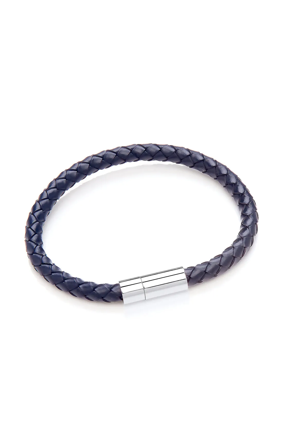 Mens Leather Single Plaited Bracelet