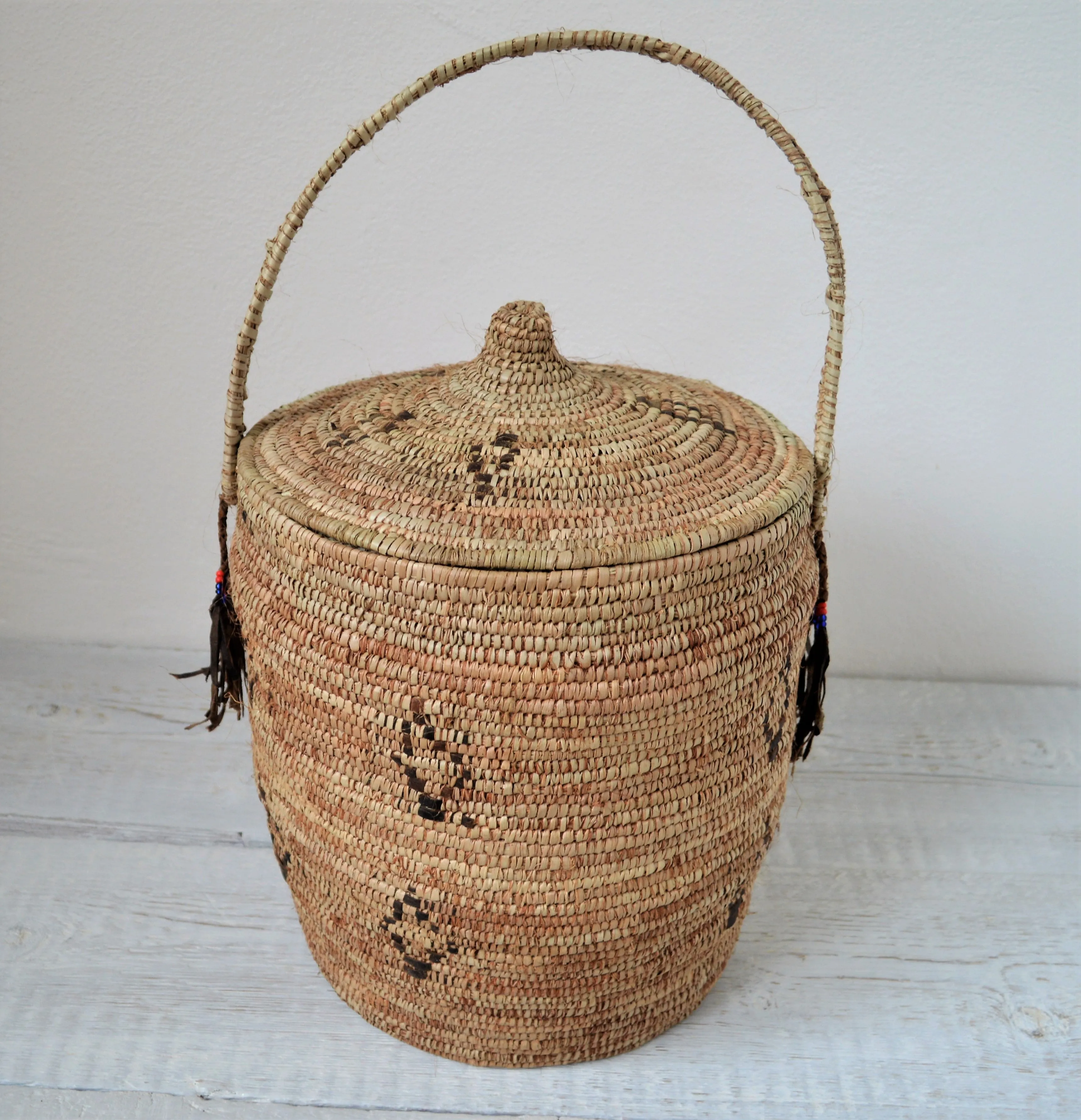 Rustic woven basket, Tribal Berber Basket