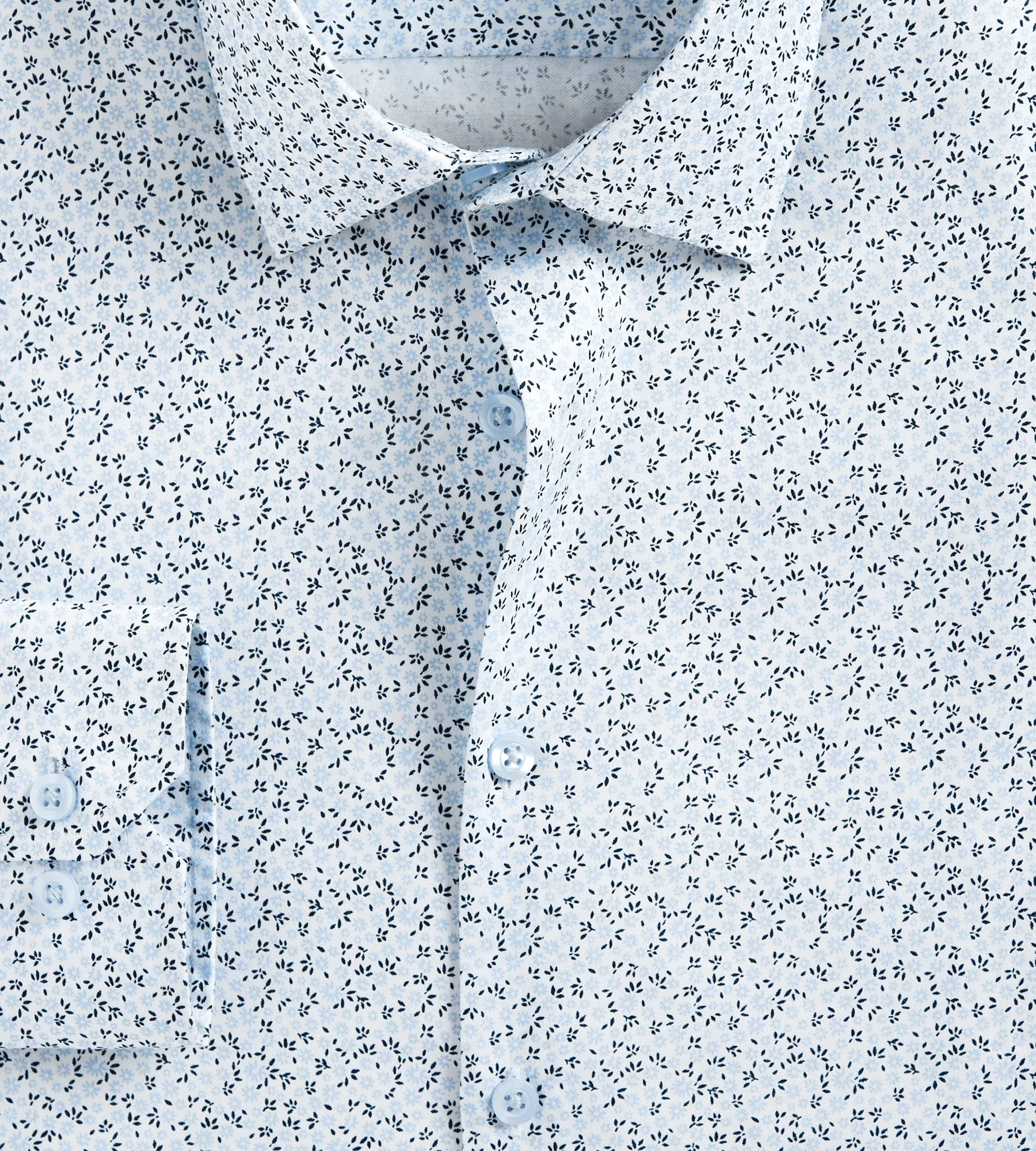 Slim Fit Non-Iron Printed Sateen Dress Shirt