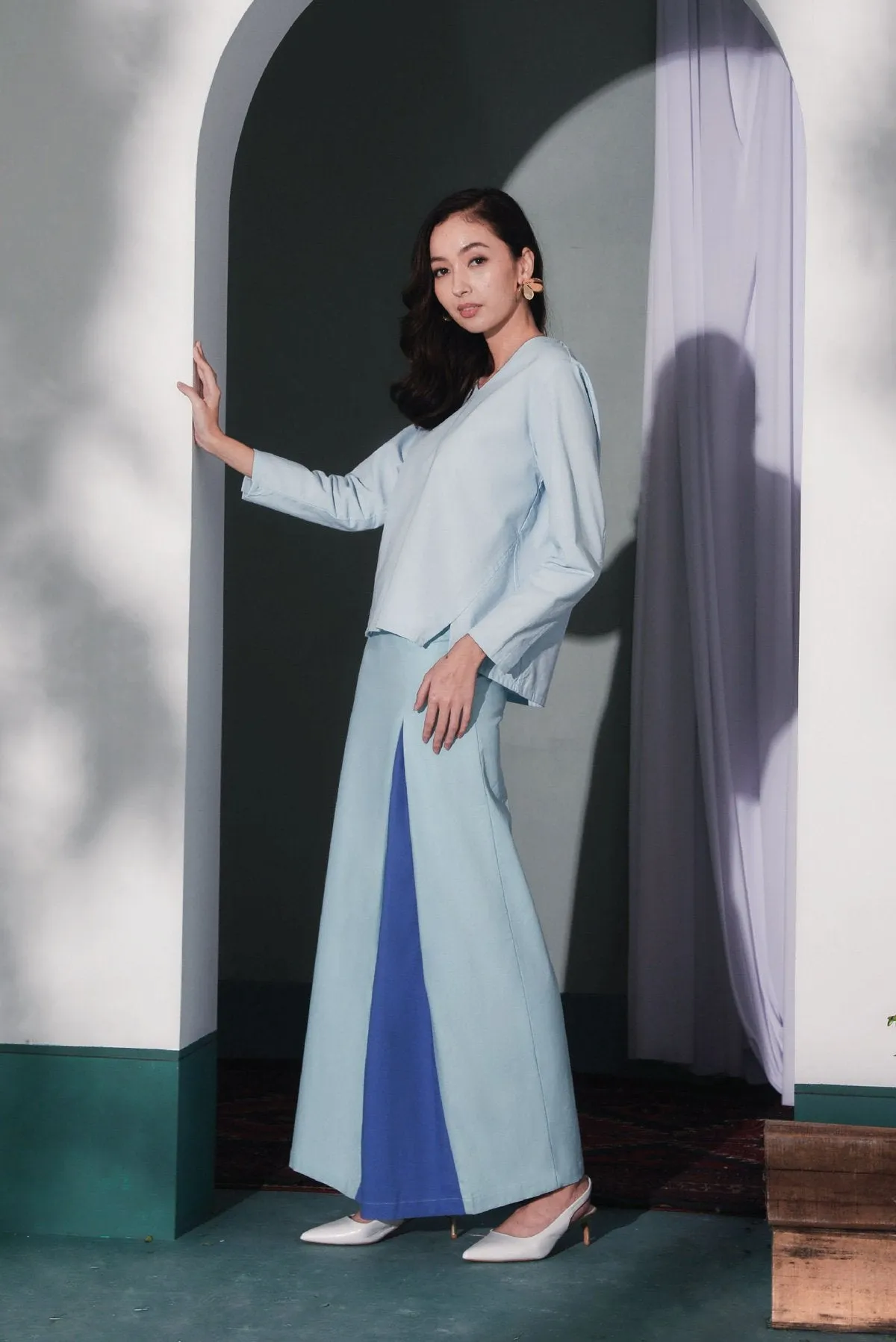 The Bayang Women Inverted Triangle Skirt - Light Blue