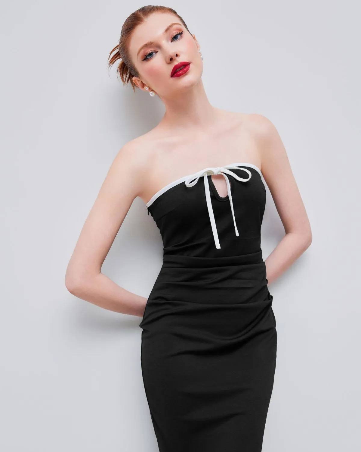 TIE UP BANDEAU DRESS