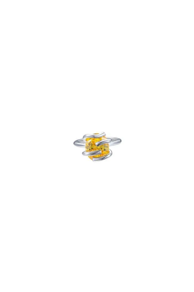 Yellow Deconstruction Collection Twisted Prongs Ring
